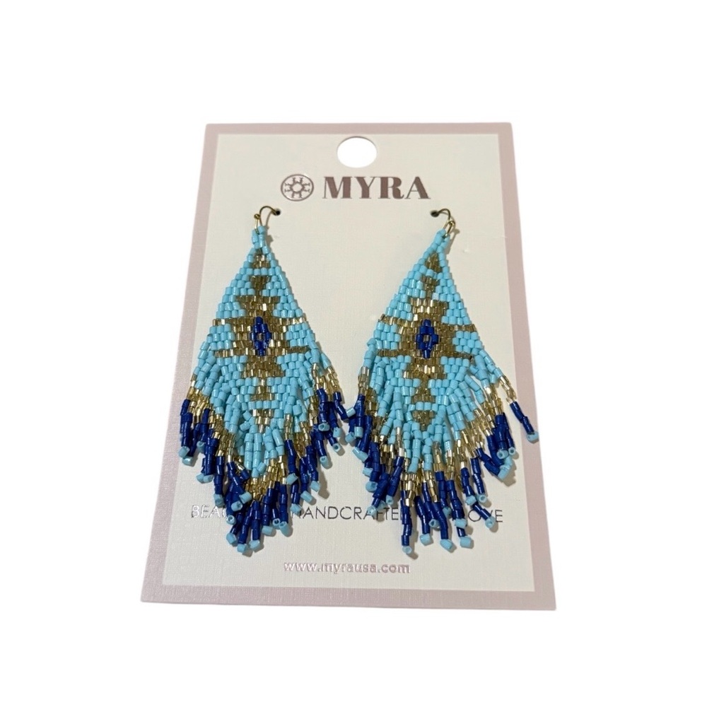 Myra Bag Azul Arrow Beaded Earrings